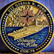 Us Navy Gerald R. Ford Challenge Coin Front Art Print