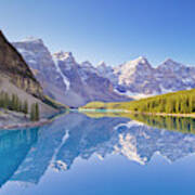 Valley Of The Ten Peaks Reflected In Moraine Lake, Canadian Rockies Art Print