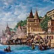 Varanasi Pilgrims Of India Art Print