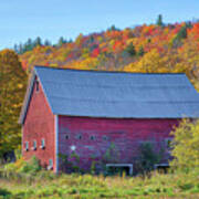 Vermont Route 100 Red Barn Art Print