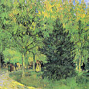 Vincent Van Gogh's Path In The Park Of Arles With Walkers - Circa 1888 Art Print
