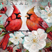 Vintage Cardinals Art Print