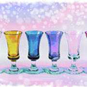 Vintage Liqueur Glasses Art Print