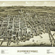 Vintage Map Newburyport Massachusetts 1880 Art Print