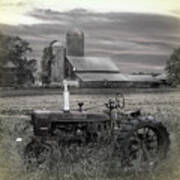 Vintage Tractor At The Country Farm Art Print