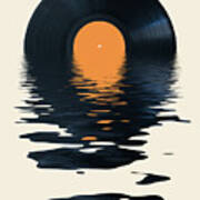 Vinyl Record Sunset Art Print