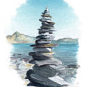 Wakatipu Cairn Art Print