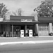 Wallys Service Station Mt. Airy Nc - Mayberry Bw Art Print