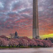 Washington Monument Sunset Art Print