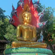 Wat Burapa Buddha Image On Naga Throne Dthu1397 Art Print
