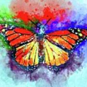Watercolor Monarch Butterfly Art Print