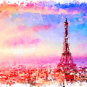 Watercolor Paris By Vart Art Print
