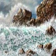 Waves And Rocks Art Print