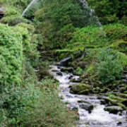 West Lyn River Cascade, Lynmouth Art Print