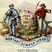 West Virginia Coat Of Arms 1876 Art Print