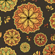 Whimsical Flower Garden - Floral Design Pattern Art Print