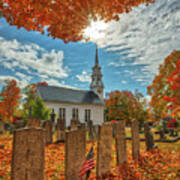 White Steeple Community Church Of Sandwich New Hampshire Art Print