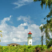 Wide Angle Shot Of Kilauea Point Lighthouse Art Print