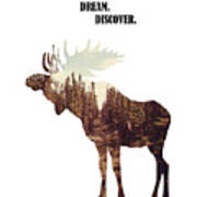 Wildlife Moose Quote Art Print