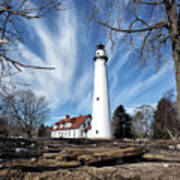 Wind Point Lighthouse Winter I Art Print