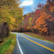 Winding West Virginia Road In Fall Art Print