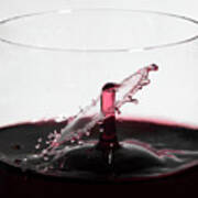 Wine Drops Collide Inside Glass Art Print