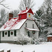 Winter At The Baileys Harbor Rear Range Light Art Print