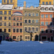 Winter Morning In Old Town Of Warsaw Art Print