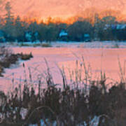 Winter Sunset - Lake Nokomis Art Print