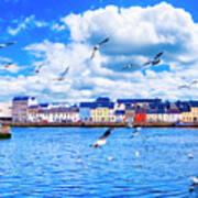 Winter View From The Claddagh In Galway Art Print