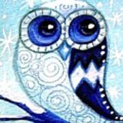Winter Whimsical Owl Art Print