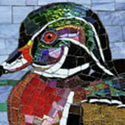 Wood Duck Glass Mosaic Art Print