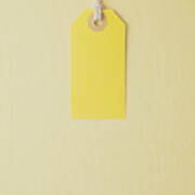 Yellow Paper Label On A Yellow Background Art Print