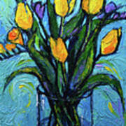 Yellow Tulips And Freesia Art Print