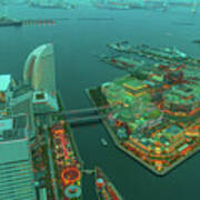 Yokohama Cityscape Aerial Art Print