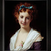 Young Lady With Blue Bow Remastered Xzendor7 Fine Art Classical Reproductions Art Print