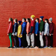 Young People Standing Against Each Other Art Print