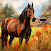 Yuma- Stunning Horse In Autumn Art Print