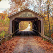Zacke Cox Covered Bridge In Autumn Art Print