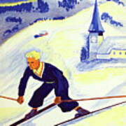 Zweisimmen Ski Track Art Print