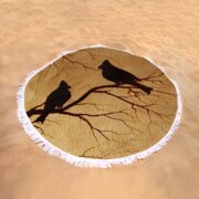 Cardinals Silhouettes coffee painting Canvas Print