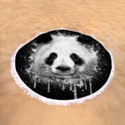 Cool Abstract Graffiti Watercolor Panda Portrait in Black and White Sticker  by Philipp Rietz - Fine Art America