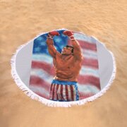 Rocky 4 Victory Round Beach Towel by Bill Pruitt - Fine Art America