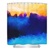 Abstract Sunrise Landscape  Shower Curtain by Michelle Wrighton