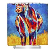 Colorful Angus Cow Shower Curtain
