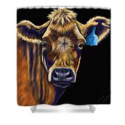 Cow Art - Lucky Number Seven Shower Curtain