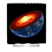 Earth Core Structure To Scale - Isolated Shower Curtain Earth Core Structure To Scale - Isolated Shower Curtain