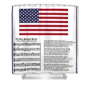 Star Splangled Banner Music Lyrics and Flag Tote Bag by Anne