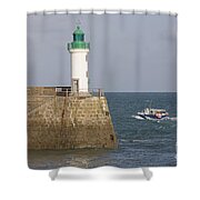 The Dike And Fishing Boat. Port De Shower Curtain by Adam Sylvester -  Science Source Prints - Website