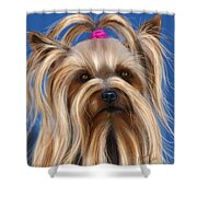 Muffin - Silky Terrier Dog Shower Curtain by Michelle Wrighton